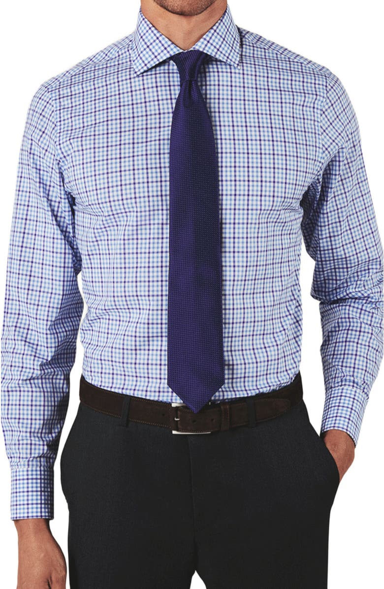 Robert Talbott Reynolds Bold Check Dress Shirt, Main, color, Blue/Purple Plaid