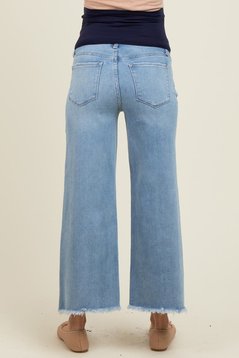Fringe Hem Ankle Wide Leg Maternity Jeans, Alternate, color, Blue