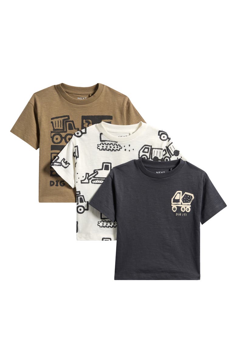 NEXT Kids' Assorted 3-Pack Cotton T-Shirts, Main, color, Neutral