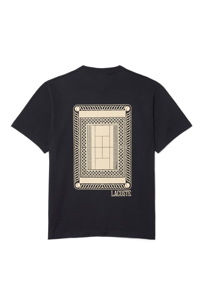 Tennis Court Cotton Graphic T-Shirt, Alternate, color, BLACKBIRD