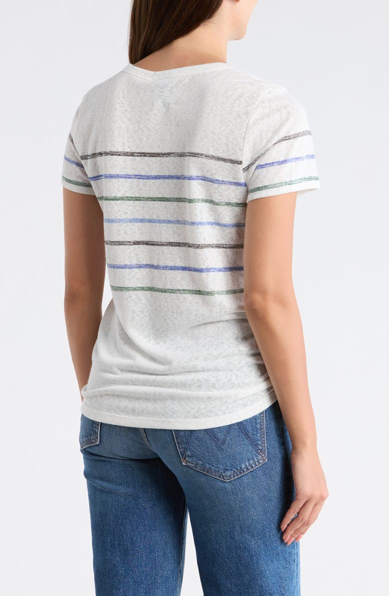 Bobeau Stripe Side Tie T-Shirt, Main, color, Green/Blue/Black
