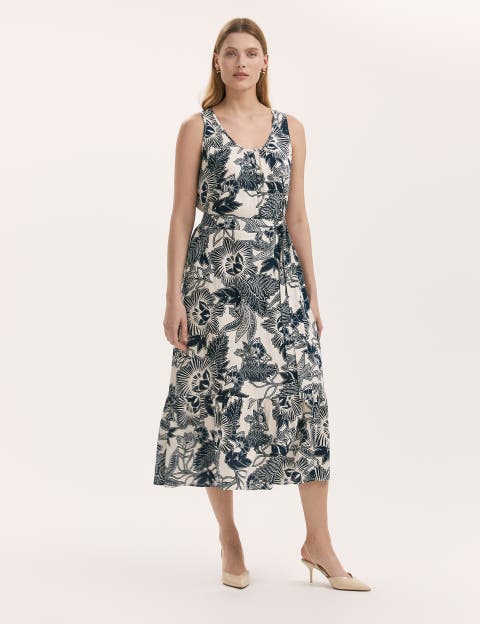 Marta Linen Blend Midi Dress