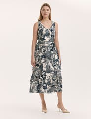 Finery London Marta Linen Blend Midi Dress
