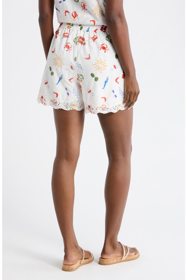 Embroidered Cotton Shorts, Alternate, color, SUGAR SWIZZLE CONVERSATIONAL