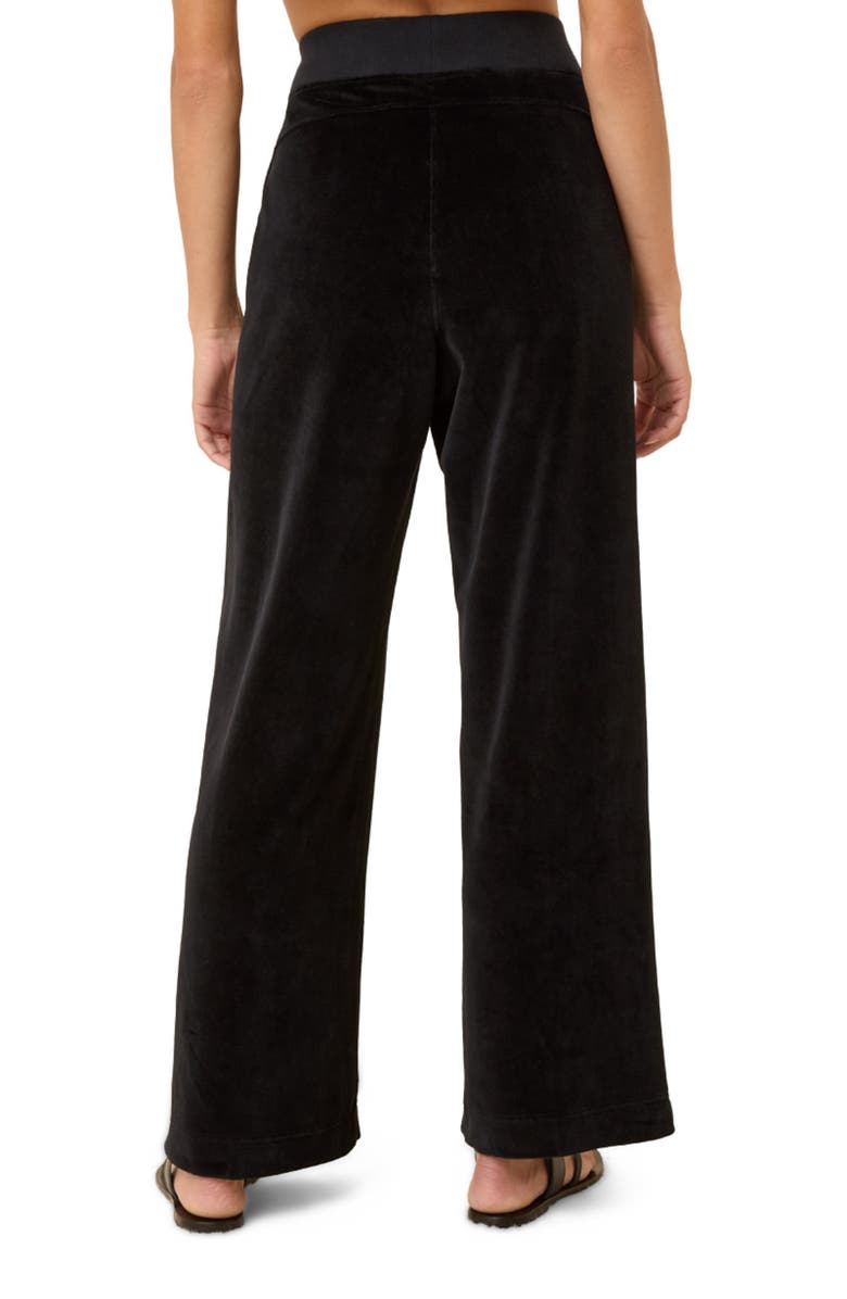 Pact Organic Cotton Pure Velour Wide Leg Pant, Alternate, color, Black