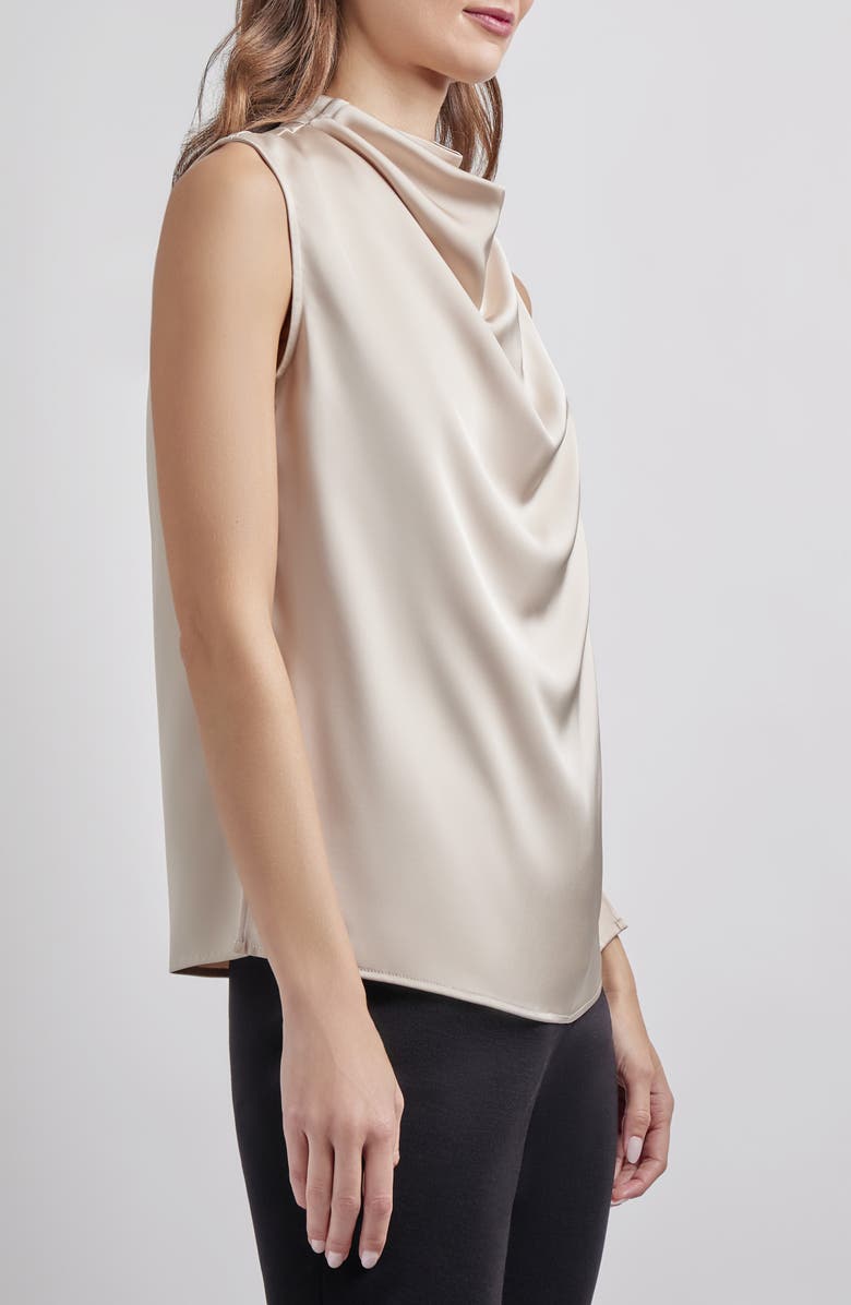 Misook Draped Mock Neck Sleeveless Top, Alternate, color, 