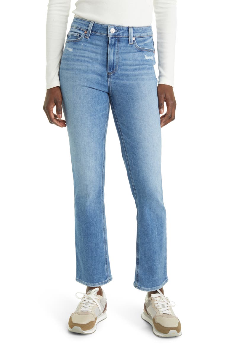 Cindy High Waist Ankle Straight Leg Jeans, Main, color, HUZZAH