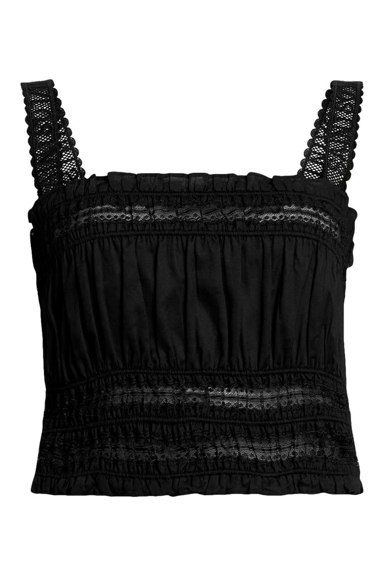Talia Lace Cropped Top, Alternate, color, BLACK