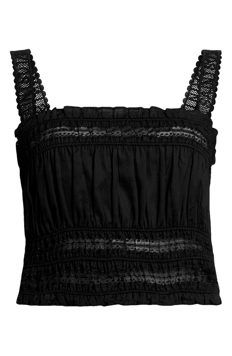AllSaints Talia Lace Cropped Top, Alternate, color, Black