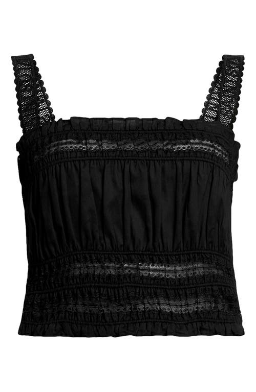 Allsaints Talia Lace Cropped Top In Black
