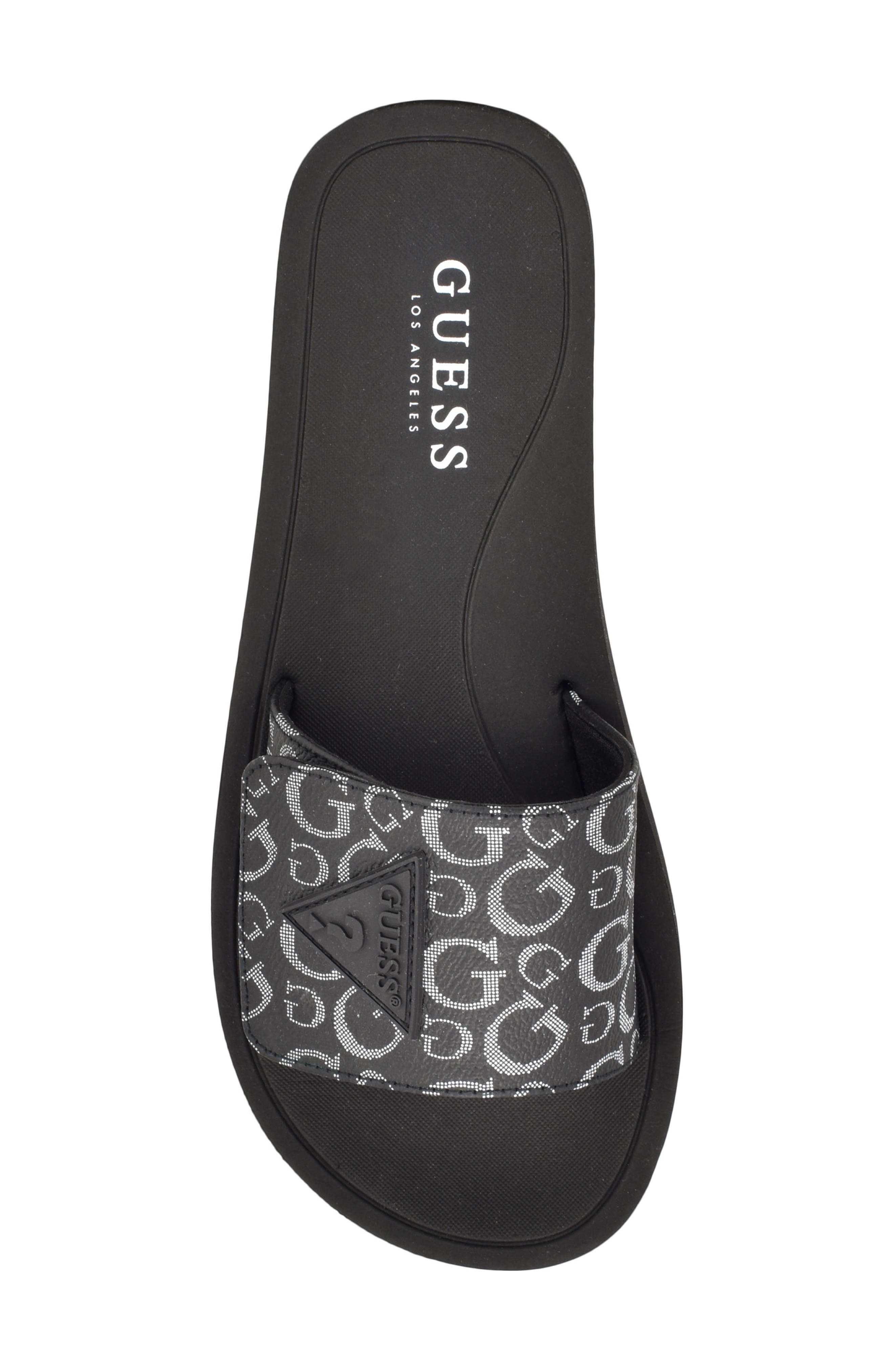 Parties Slide Sandal, Alternate, color, BLACK/ WHITE