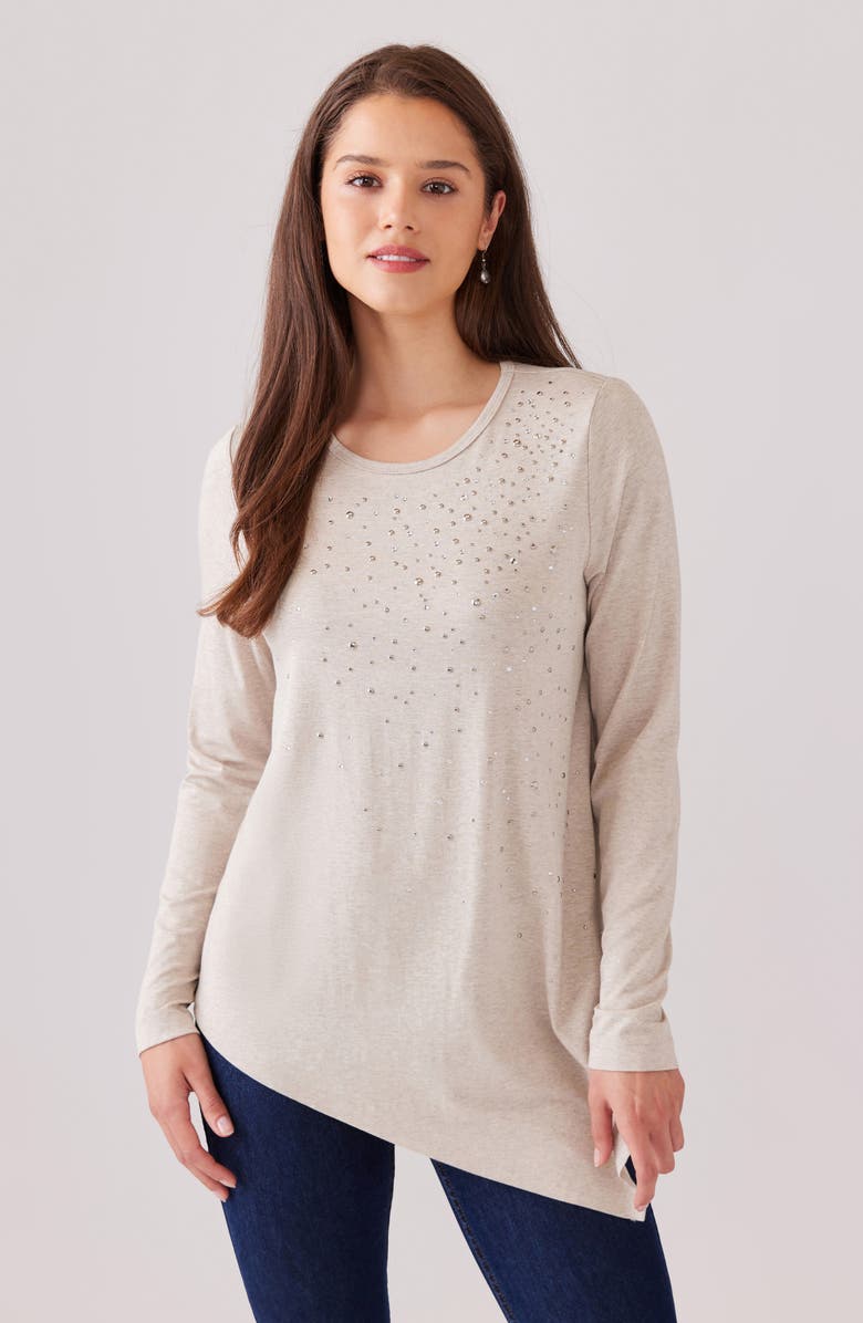 Karen Kane Embellished Asymmetric Top, Alternate, color,