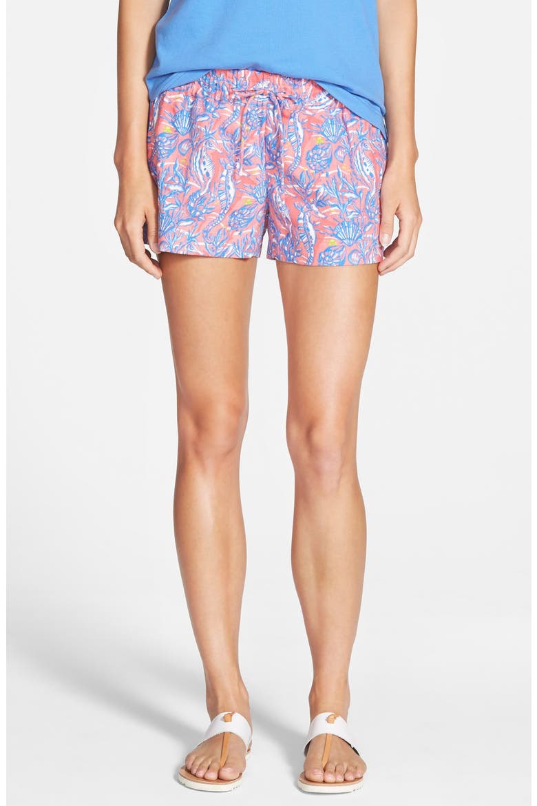 Seahorse Print Shorts, Main, color, PALE PINK