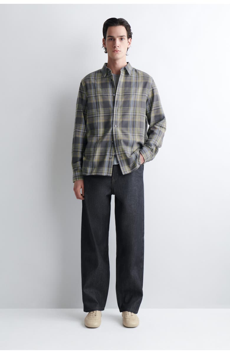 COS Checked Cotton-Twill Shirt, Alternate, color, Gray / Brown / Checked