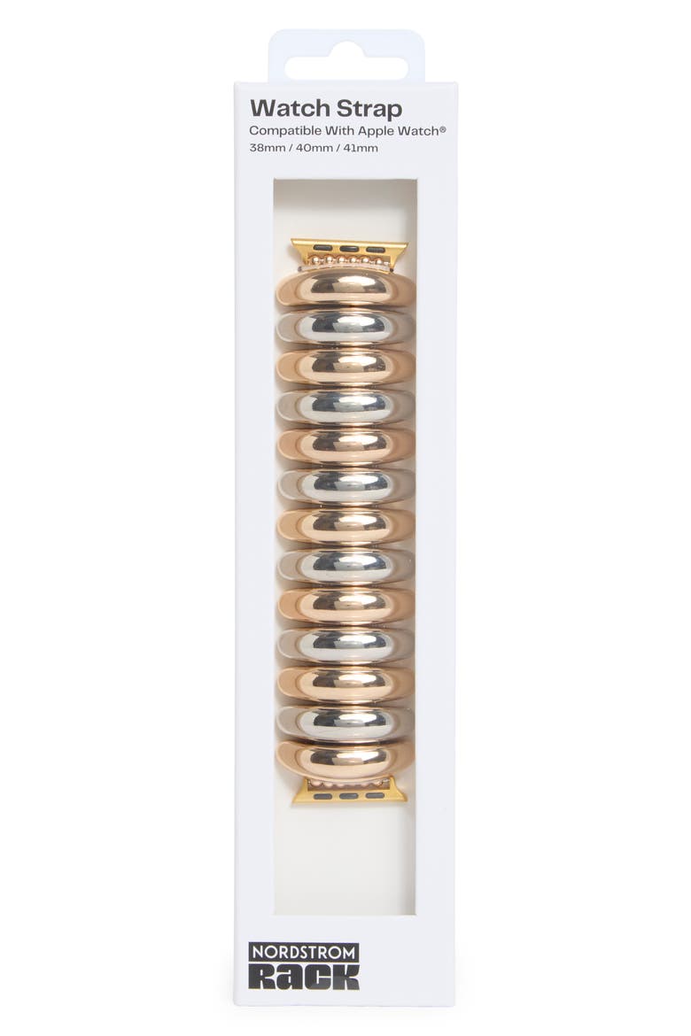 Stretch Link Apple Watch® Watchband, Main, color, SILVER- GOLD