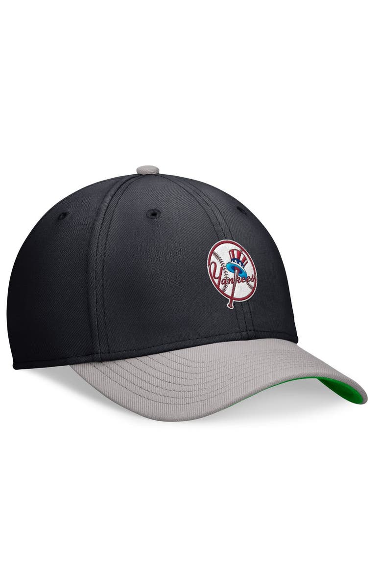 Nike Men's Nike Navy/Gray New York Yankees Cooperstown Collection Rewind Swooshflex Performance Hat, Alternate, color, 