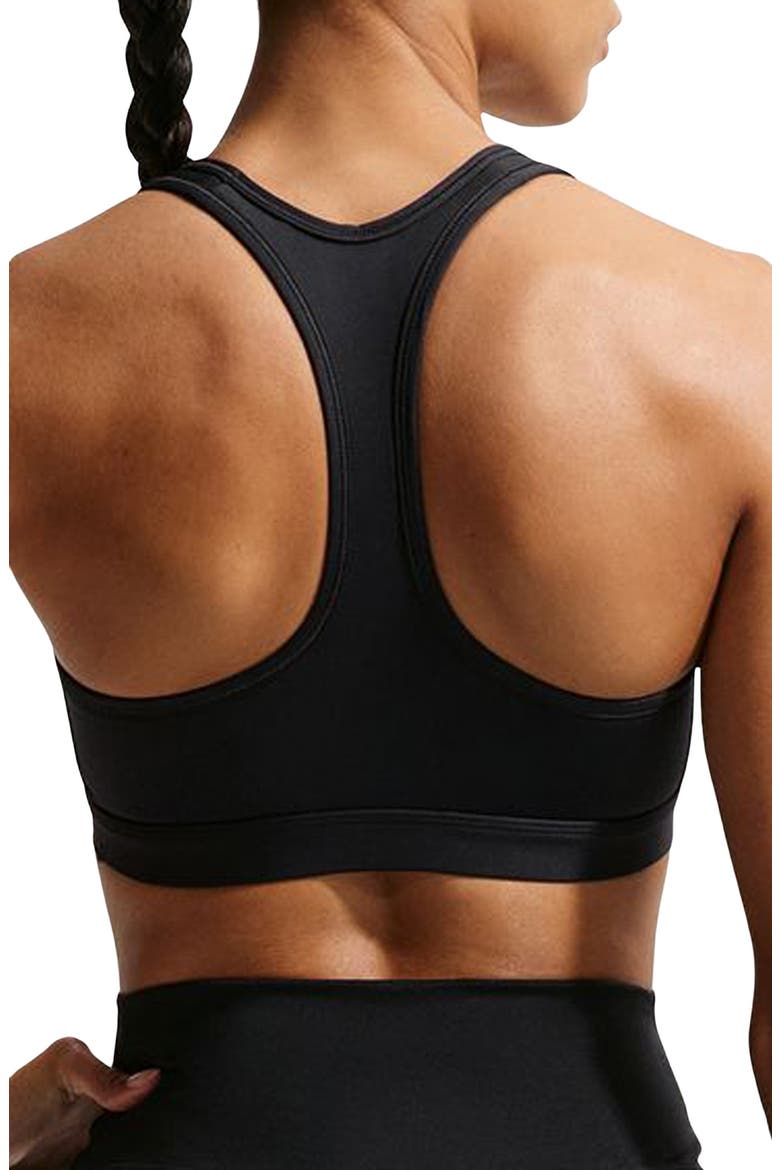 Swoosh Medium Support Dri-FIT Unpadded Sports Bra, Alternate, color, BLACK/ WHITE