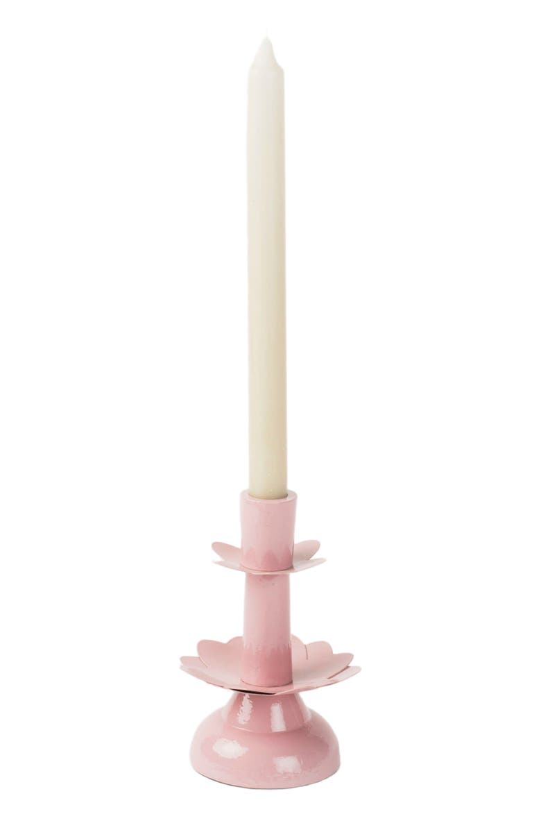 Mela Artisans Lotus Bloom Tapered Pink Candleholders Small, Alternate, color, Pink