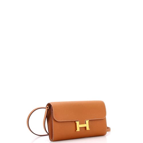 Pre-owned Hermes Hermes Constance To Go Wallet Epsom In Brown