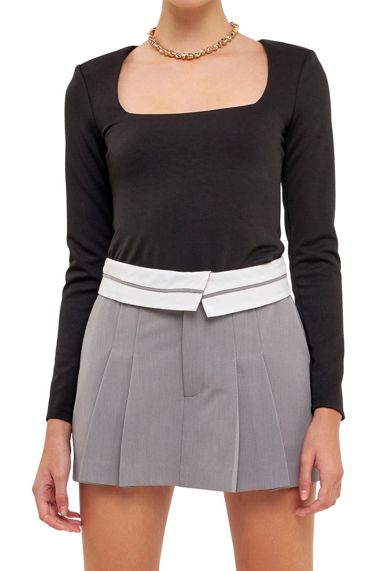 Square Neck Bodysuit, Alternate, color, BLACK