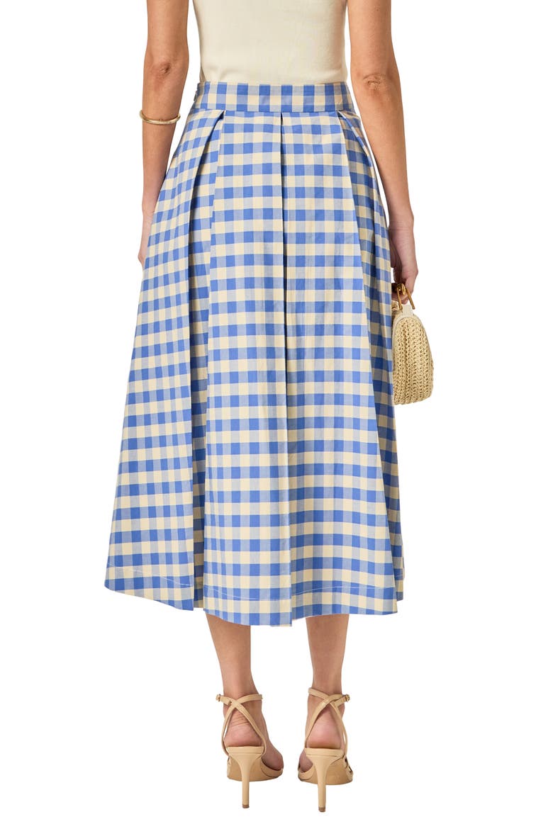 Checked Cotton Maxi Skirt, Alternate, color, BLUE PLAID MULTI