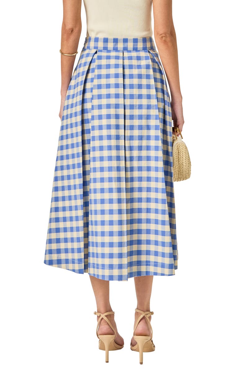 English Factory Checked Cotton Maxi Skirt, Alternate, color, Blue Plaid Multi