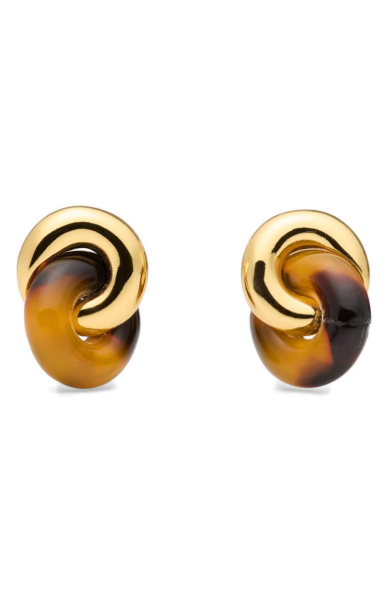 Kate Spade New York twisted stud earrings, Main, color, Tortoise