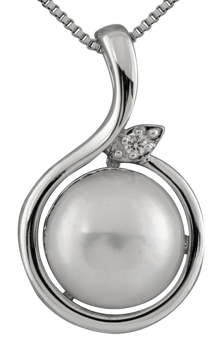 SPLENDID PEARLS Sterling Silver Mabe Pearl Pendant Necklace, Main, color, 