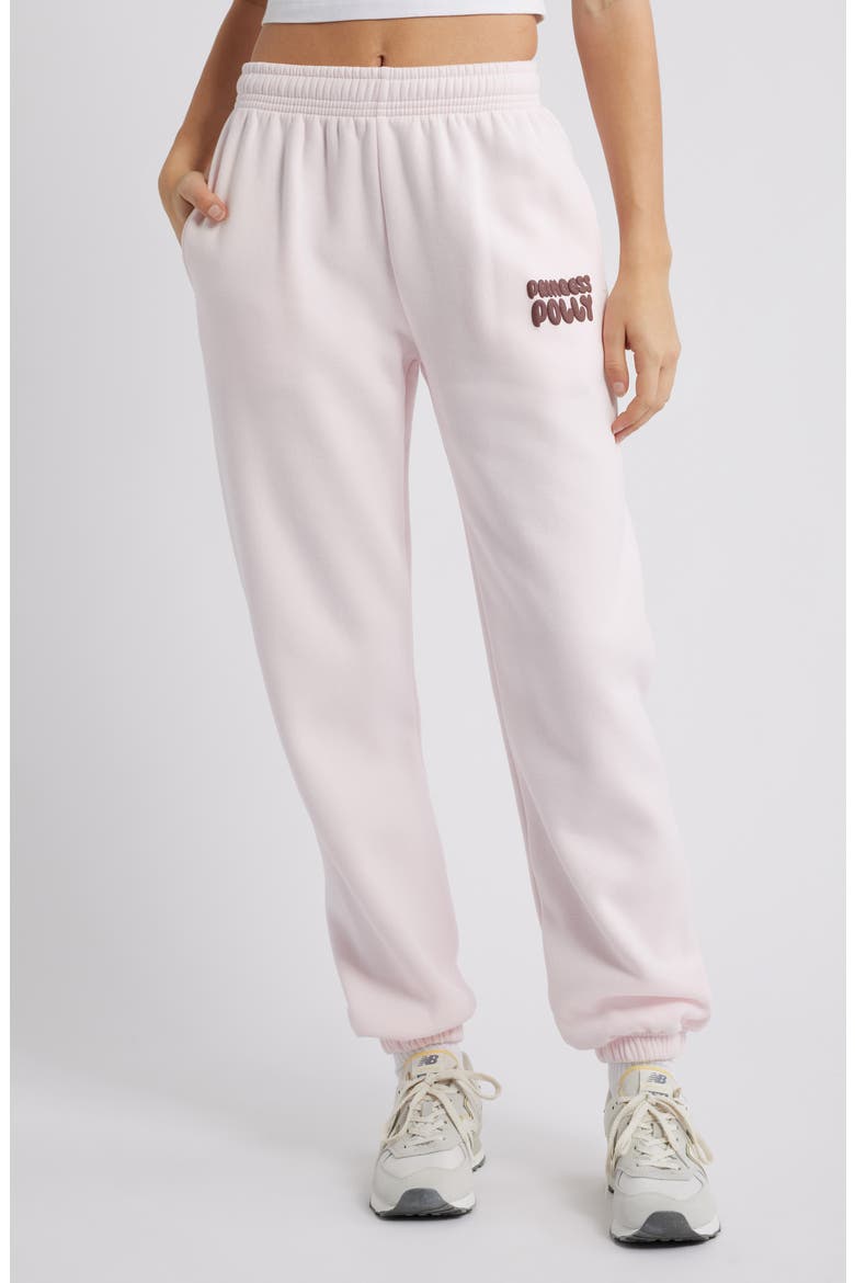 Puffy Logo Sweatpants, Main, color, PINK