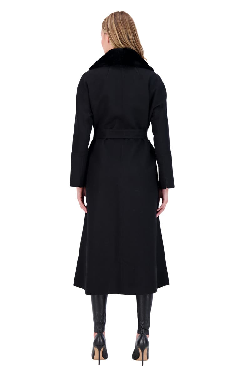 GORSKI Loro Piana Wool Short Coat With Shearling Lamb Collar, Alternate, color, Black