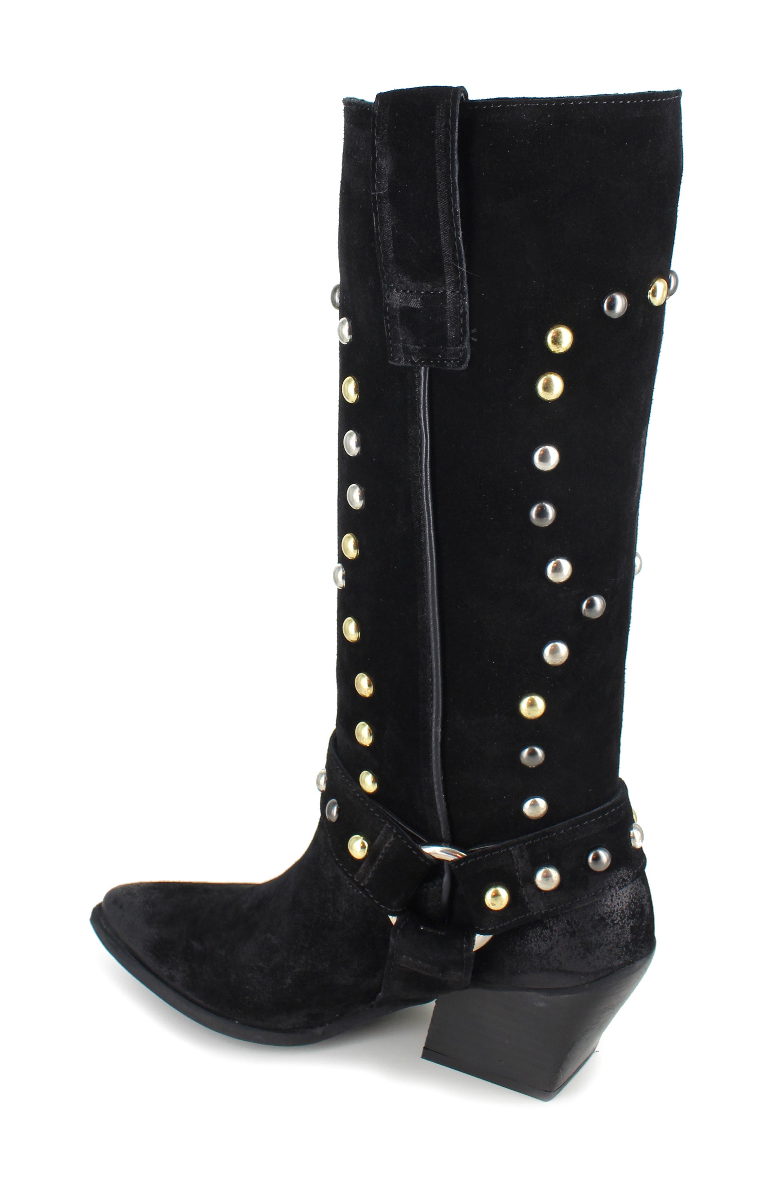 ZIGIny Giana Studded Western Boot, Alternate, color, Black
