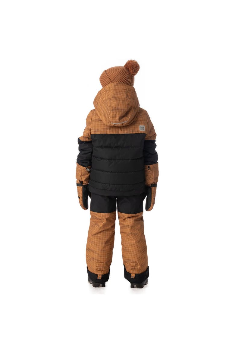 Reinforced Jacket & Pants Neckwarmer Two Piece Snowsuit, Alternate, color, Brown and Black