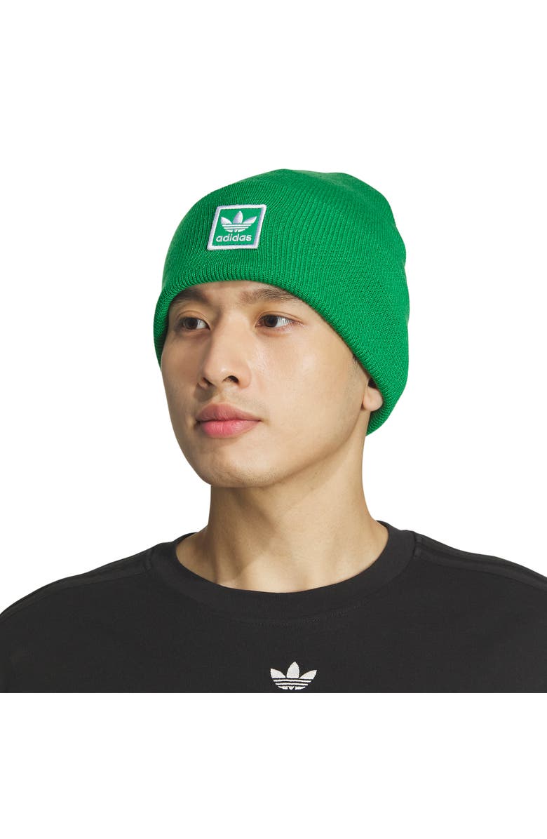 adidas Trefoil Logo Patch Rib Beanie, Alternate, color, 