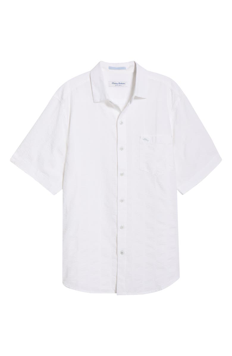 Tommy Bahama Nova Wave Short Sleeve Seersucker Button-Up Shirt, Alternate, color, White