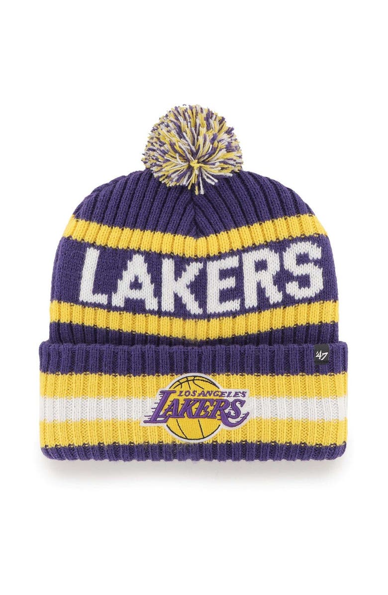 '47 Men's '47  Purple Los Angeles Lakers Bering Cuffed Knit Hat with Pom, Main, color, Purple