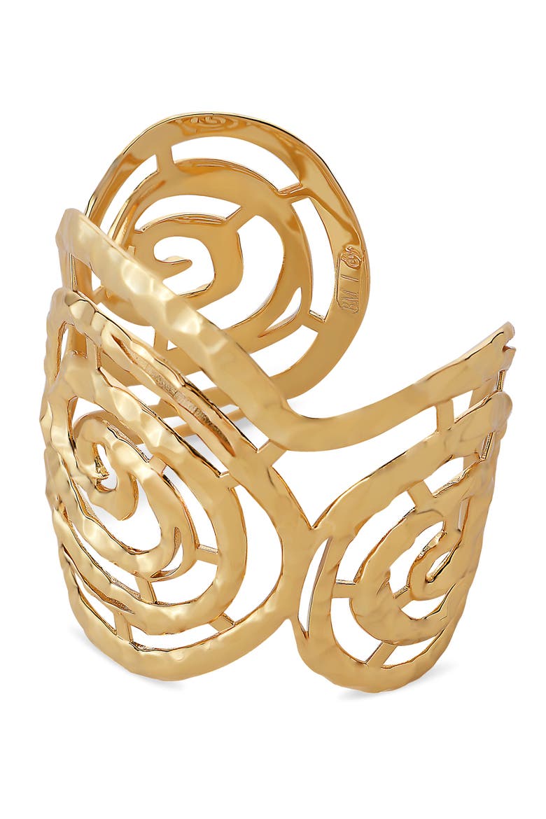 Mono Spiral Cuff, Alternate, color, Gold