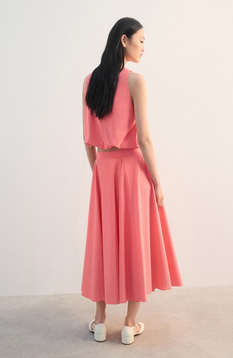 MANGO Flared Midi Skirt, Alternate, color, Coral Red