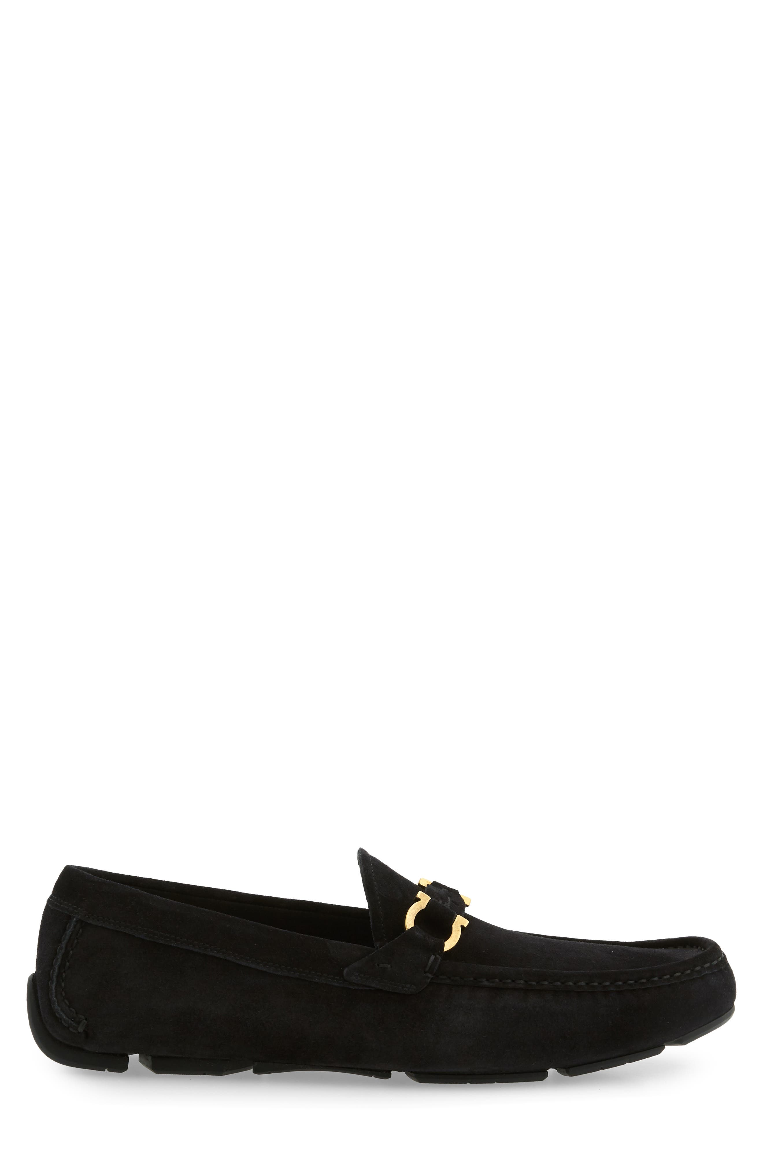 Salvatore Ferragamo Teddy Driving Shoe, Alternate, color, BLACK SUEDE