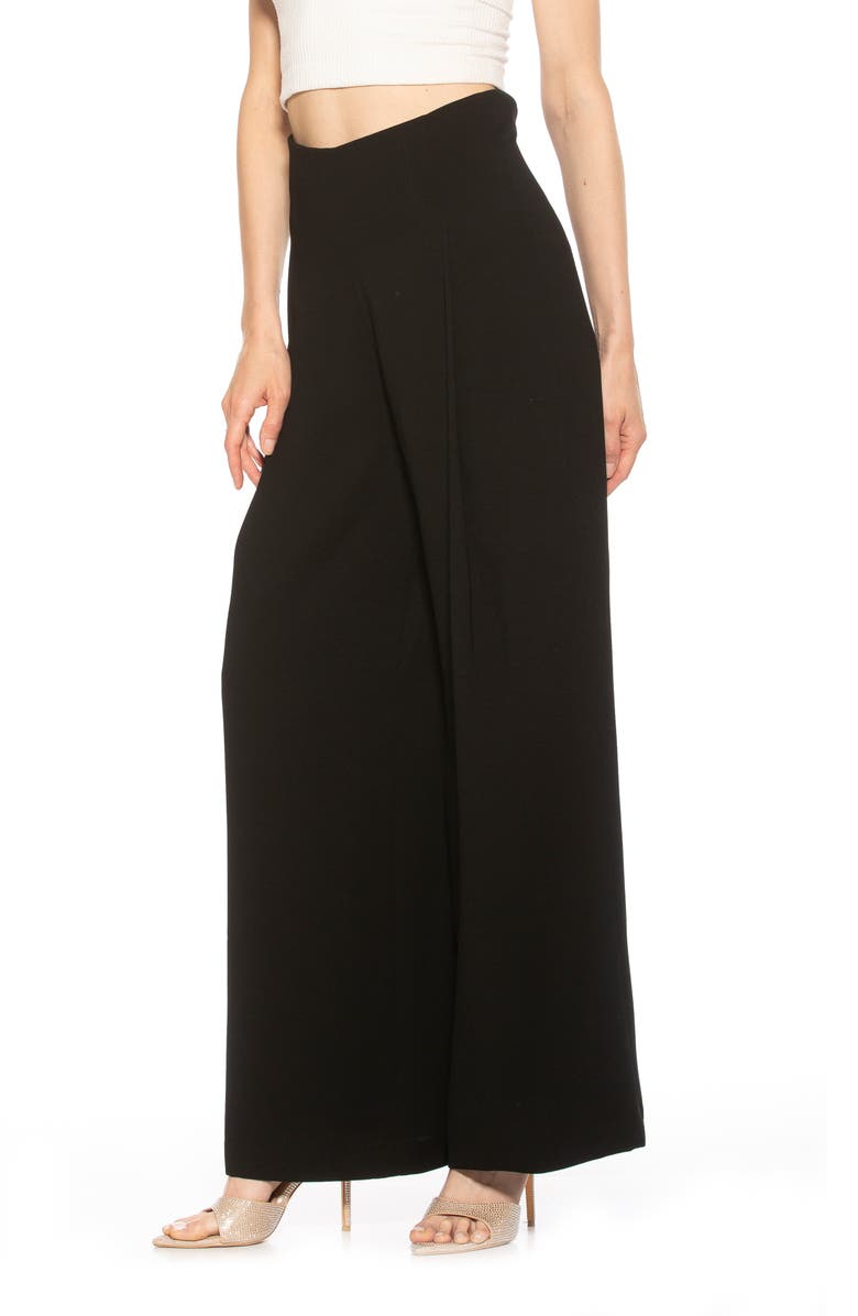 Alexia Admor Elia High Waist Pleat Wide Leg Pants, Alternate, color, Black