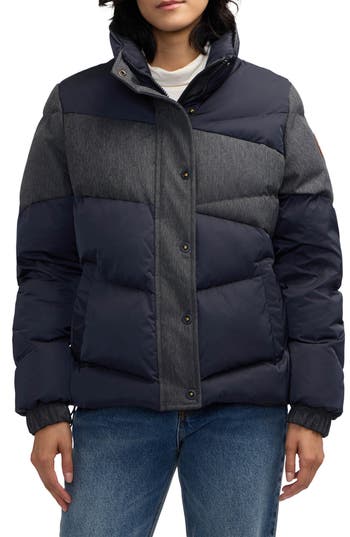 Scotch & Soda Skyla Boxy Denim Puffer Jacket In Purple