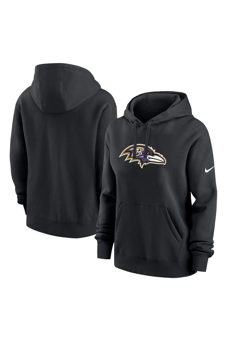 Women's Nike Black Baltimore Ravens Club Fleece Pullover Hoodie, Alternate, color, Black