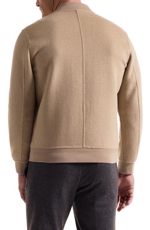 Bugatchi Brushed Wool Blend Bomber Jacket In Brown