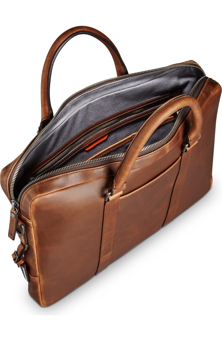 Shinola Navigator Leather Computer Briefcase, Alternate, color, Medium Brown