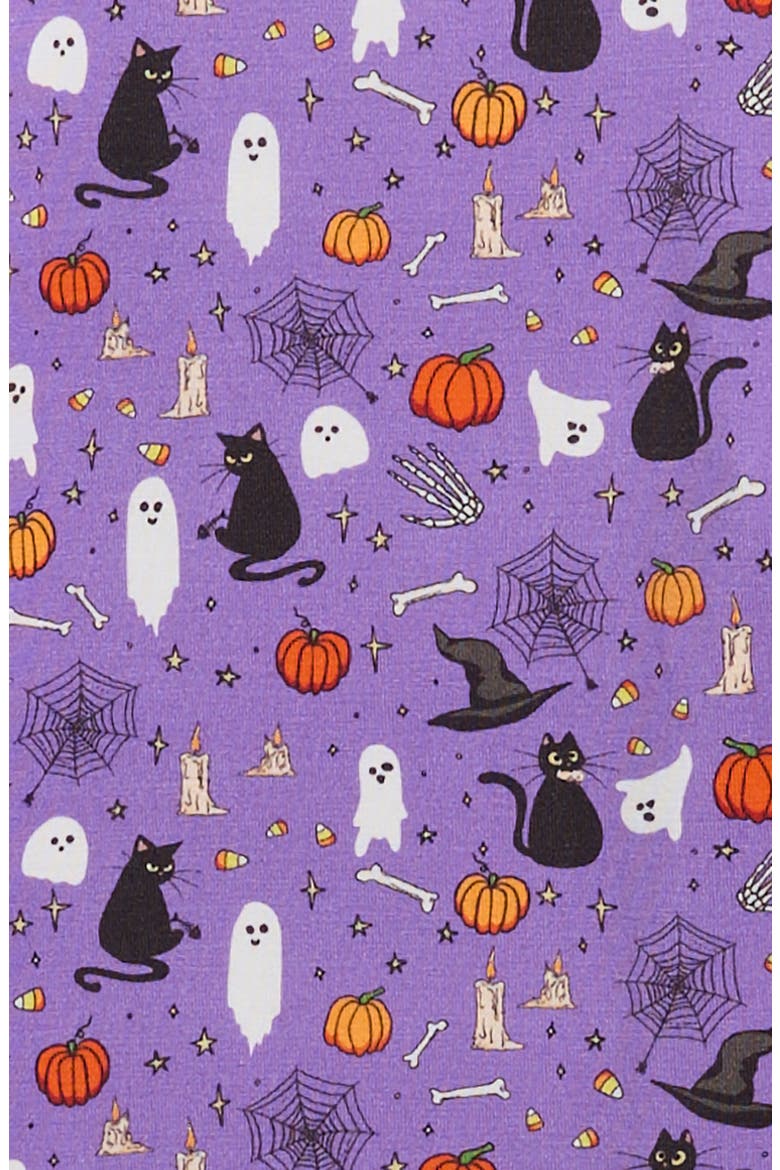 Kids' Print Fitted Two-Piece Pajamas, Alternate, color, WITCHING HOUR