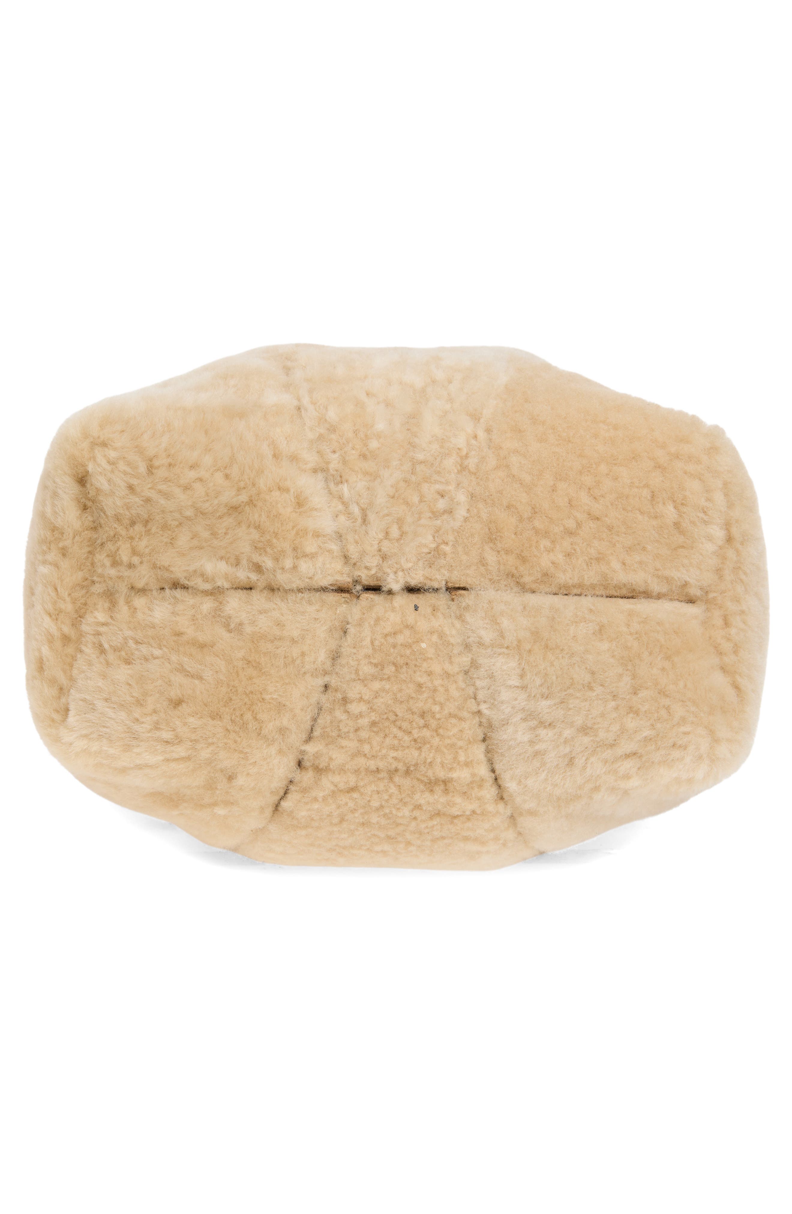 Spin Shearling Leather Mini Bucket Bag, Alternate, color, SWEET BEIGE