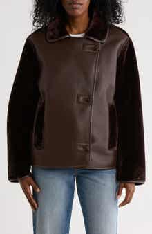 Hudson Jeans Faux Leather & Faux Shearling Jacket