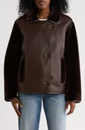 Hudson Jeans Faux Leather & Faux Shearling Jacket