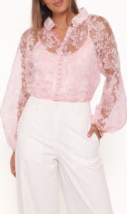 Petal & Pup Marni Floral Organza Button-Up Shirt