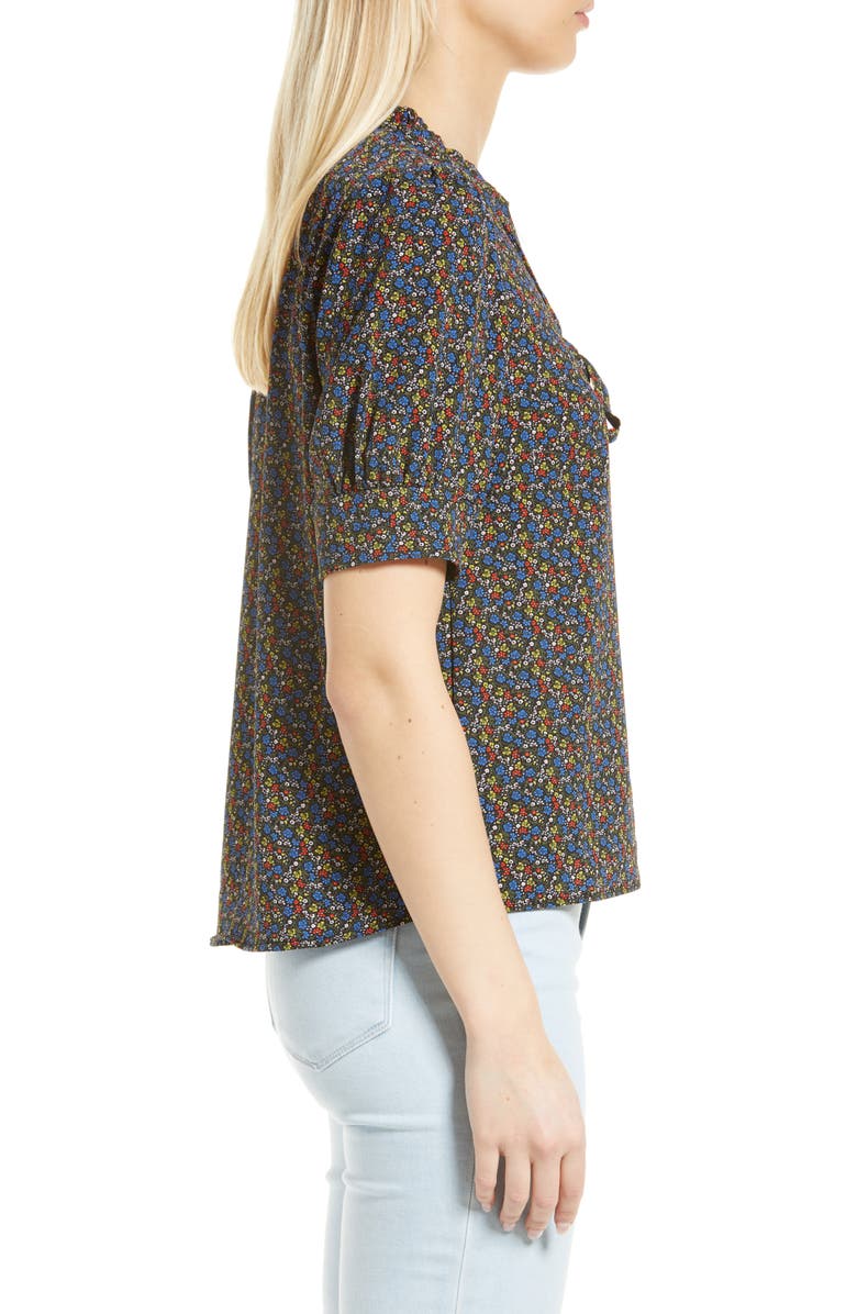 CeCe Floral Print Tie Neck Blouse, Alternate, color, 