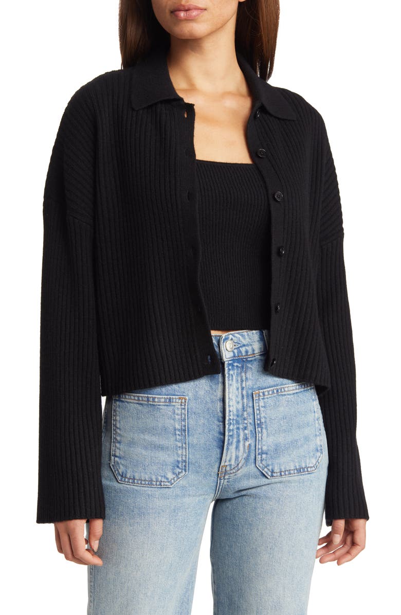 Reformation Frida Recycled Cashmere Blend Tank Top & Cardigan Set, Main, color, 